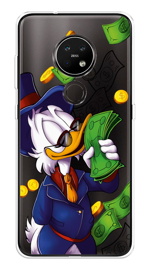 

Чехол на Nokia 6.2 "Scrooge McDuck with Money", Синий;зеленый;белый, 123050-6