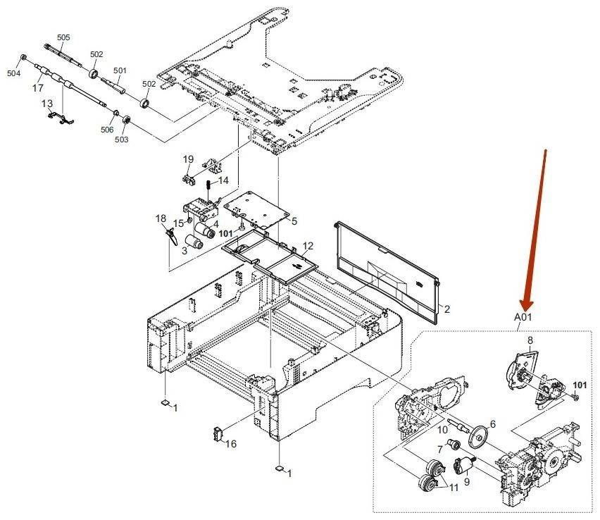 

Блок подачи бумаги PARTS DRIVE ASSY SP 303NY94041/303NY94040