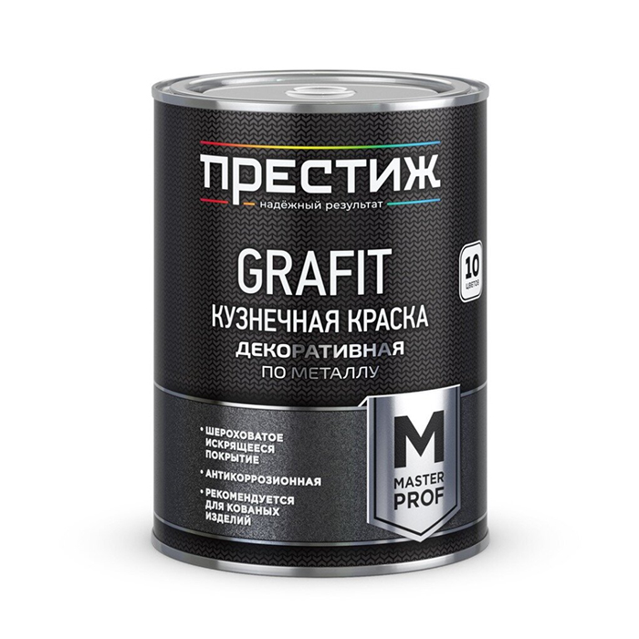 фото Краска престиж, grafit, кузнечная, глянцевая, коричневая, 0.9 кг