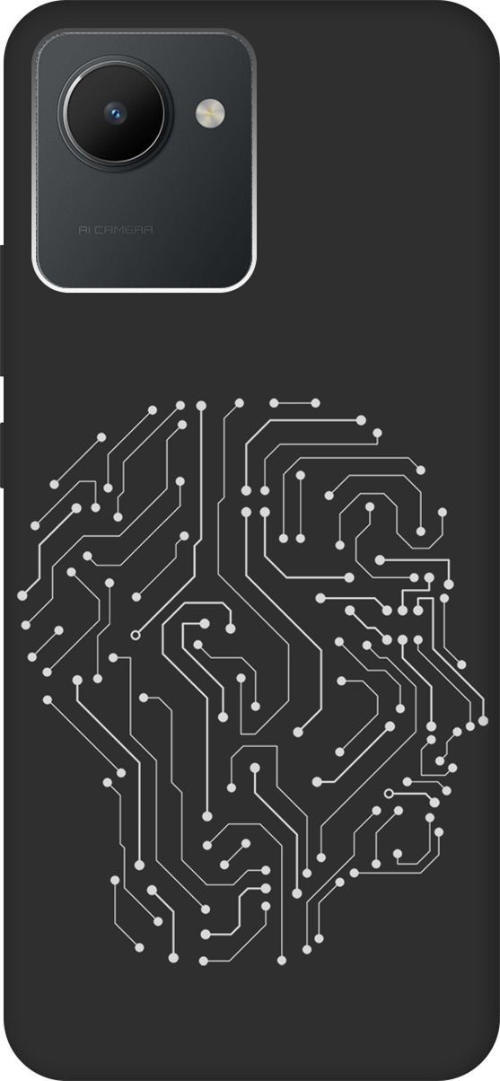

Матовый Soft Touch Чехол на Realme C30 с 3D принтом "Mindmap" черный, Черный;белый, 1567100