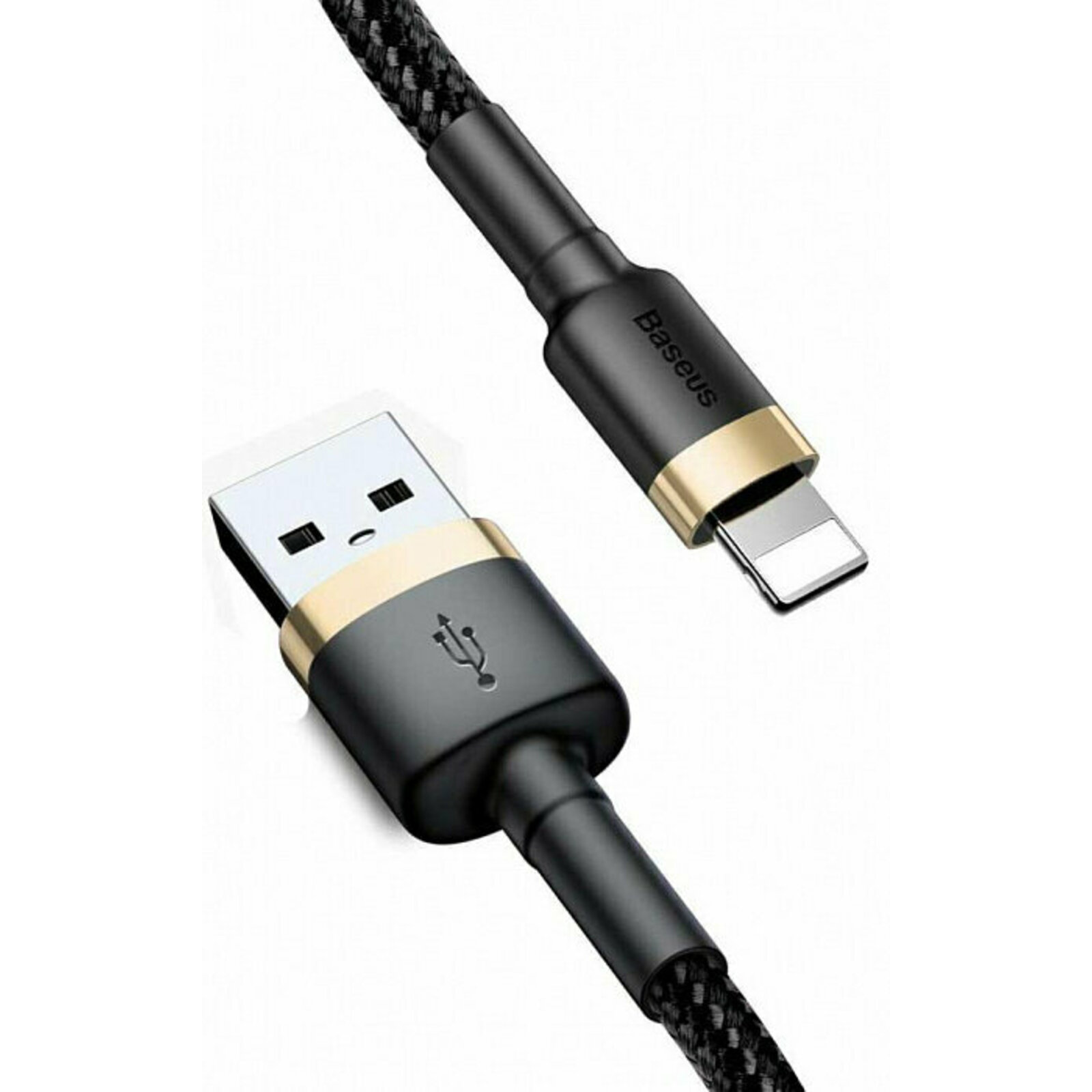 фото Кабель baseus cafule calklf-rv1 usb/lightning 3m gold/black