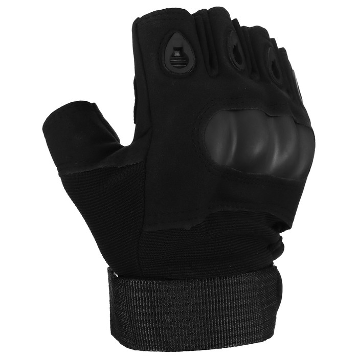 Перчатки тактические, без пальцев, размер L, цвет черный