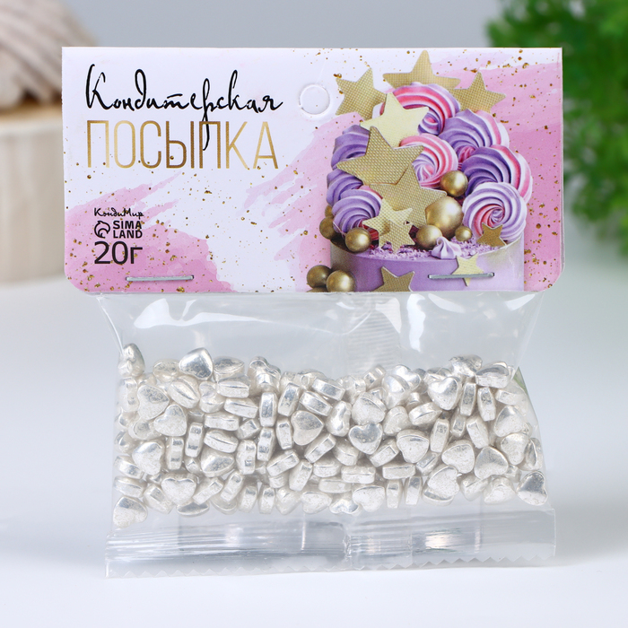 

Кондитерская посыпка КондиМир Серебряное сердце, 20 г