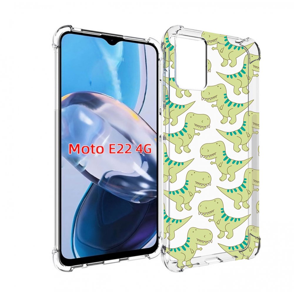 

Чехол MyPads зеленые-динозаврики для Motorola Moto E22 4G / E22i 4G, Прозрачный, Tocco