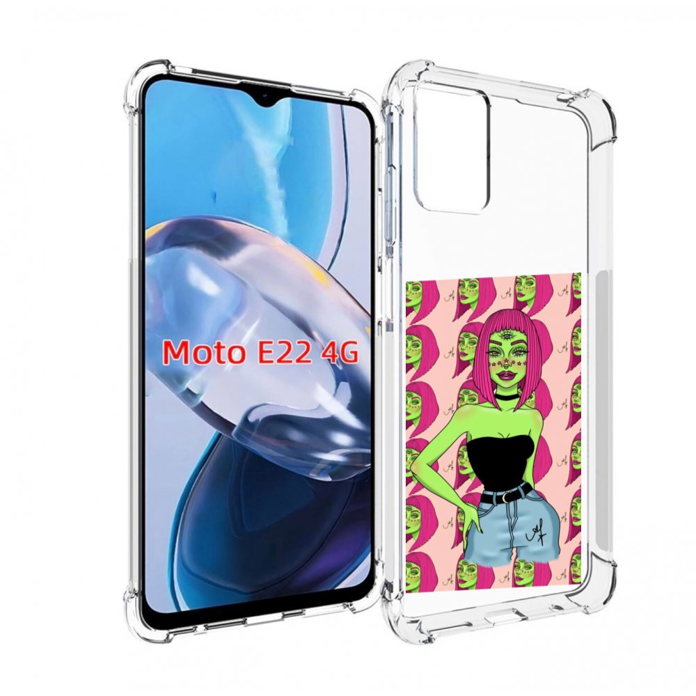 

Чехол MyPads зеленая-девушка-с-глазом женский для Motorola Moto E22 4G / E22i 4G, Прозрачный, Tocco