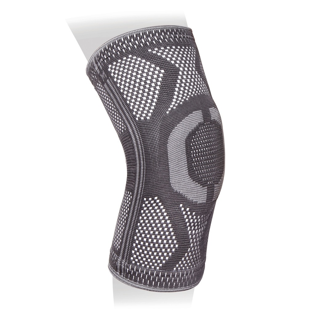 Бандаж на коленный сустав эластичный Ecoten KS-E03 силиконовое кольцо 2 ребра жесткости M, Экотен  - купить со скидкой