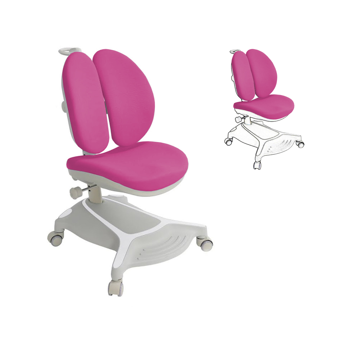 

Детское кресло Cubby Bunias Grey, с розовым чехлом, 222824