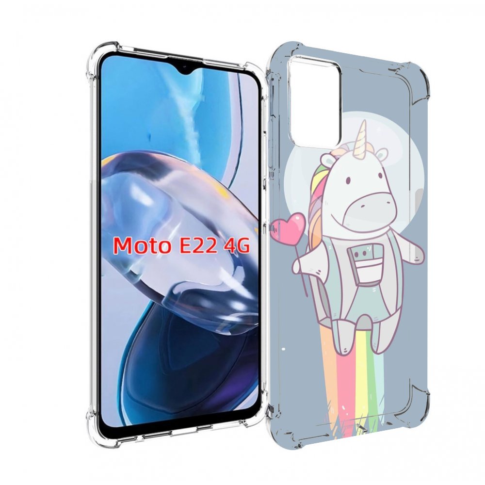 

Чехол MyPads единорог летит за орбиту для Motorola Moto E22 4G / E22i 4G, Прозрачный, Tocco