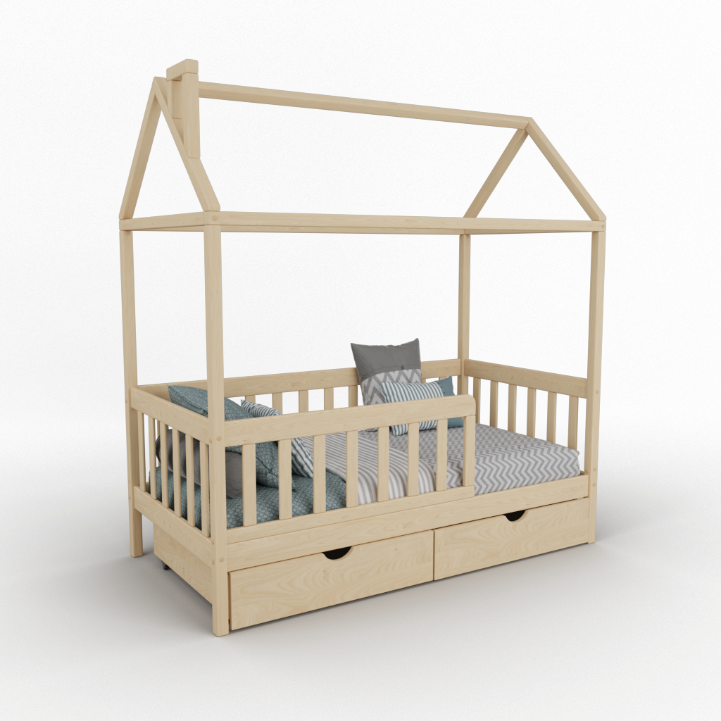 Детская кровать Mi-Gusta Verdi Домик, без покраски, 160х80 см