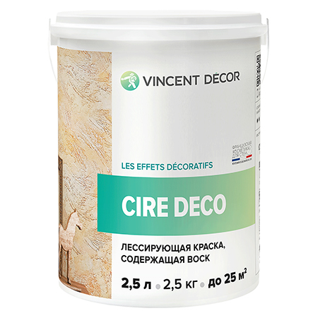 VINCENT DECOR CIRE DECO лессирующая полупрозрачная краска содержащая воск 2,5л