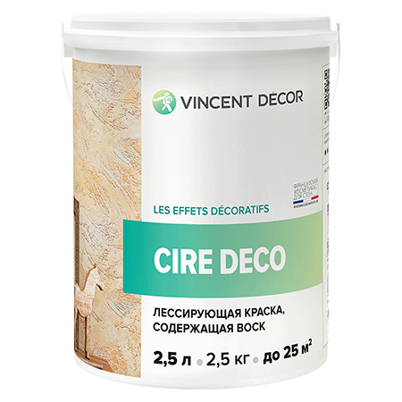 фото Vincent decor cire deco лессирующая полупрозрачная краска содержащая воск 2,5л