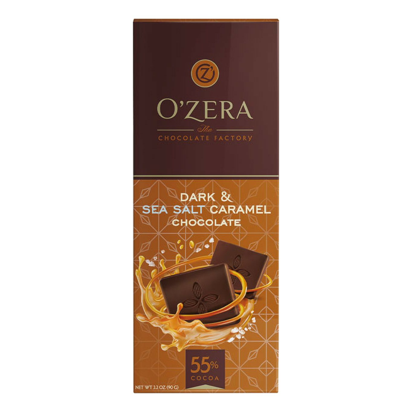 фото Шоколад ozera горький с морской солью и карамелью 55% 90 г o'zera
