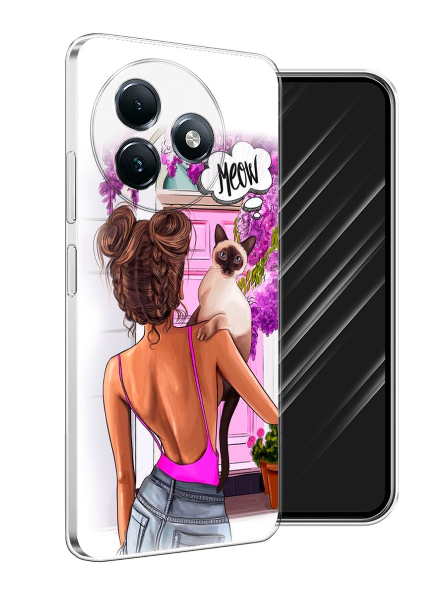 

Чехол Awog на Itel S24 "Девушка с кошкой", Розовый;коричневый, 3202050-1