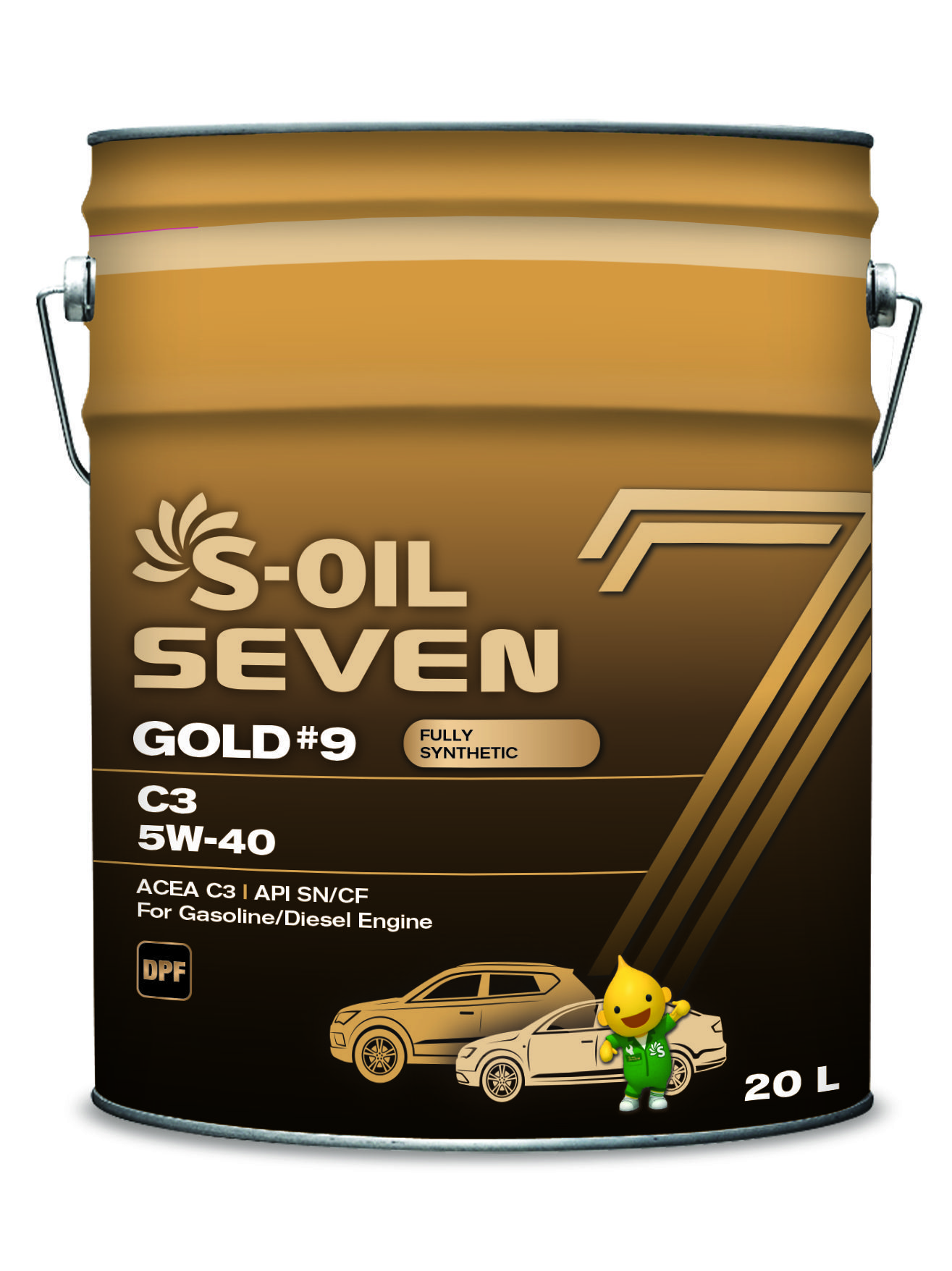 Моторное масло S-OIL синтетическое 7 Gold#9 C3-16 Sn/Cf 5w40 20л