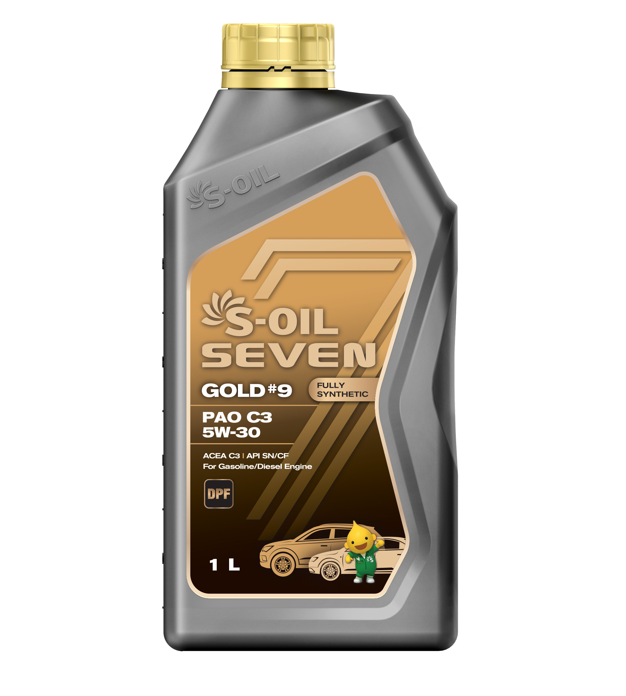 Моторное масло S-OIL синтетическое 7 Gold#9 Pao C3-16 Sn/Cf 5w30 1л