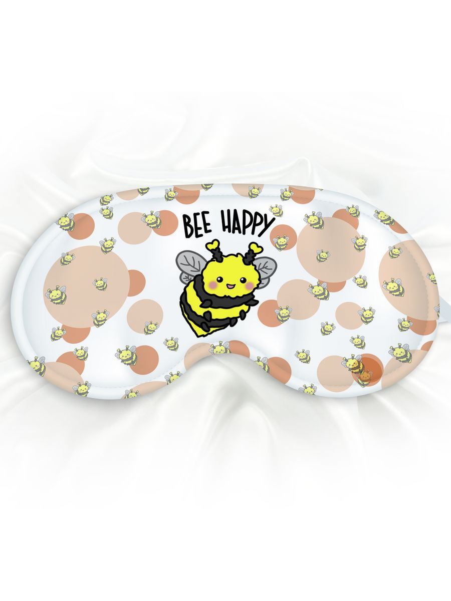 Маска для сна Bee Happy белая