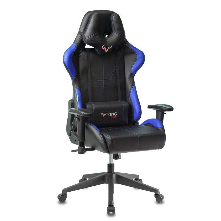 фото Игровое кресло viking 5 aero синий/черный иск. кожа бюрократ