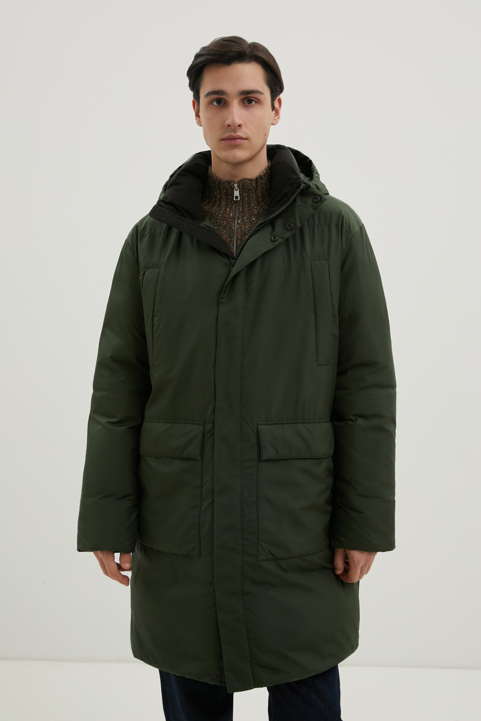 

Пуховик мужской Finn Flare FWD21034 хаки XL, FWD21034