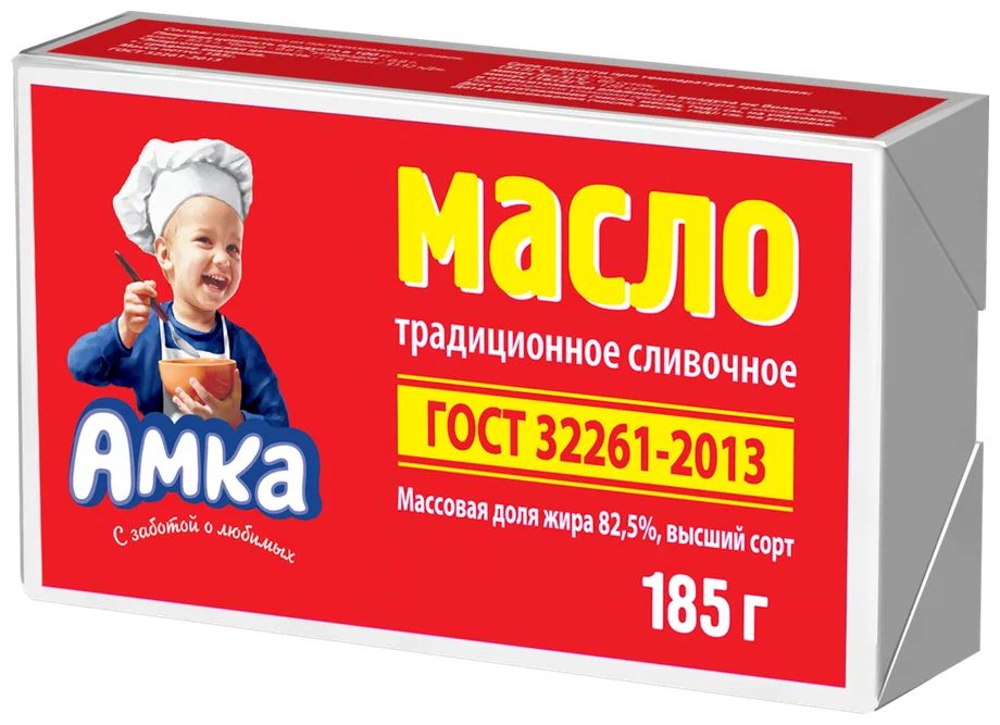 Сливочное масло Амка Традиционное ГОСТ 82,5% БЗМЖ 180 г