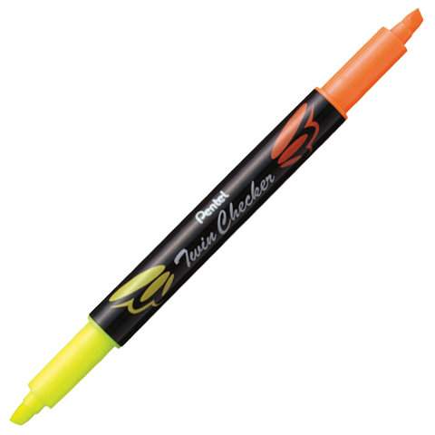 

Текстовыделитель двусторонний PENTEL "Twin Checker" арт. 151602, 12 шт.