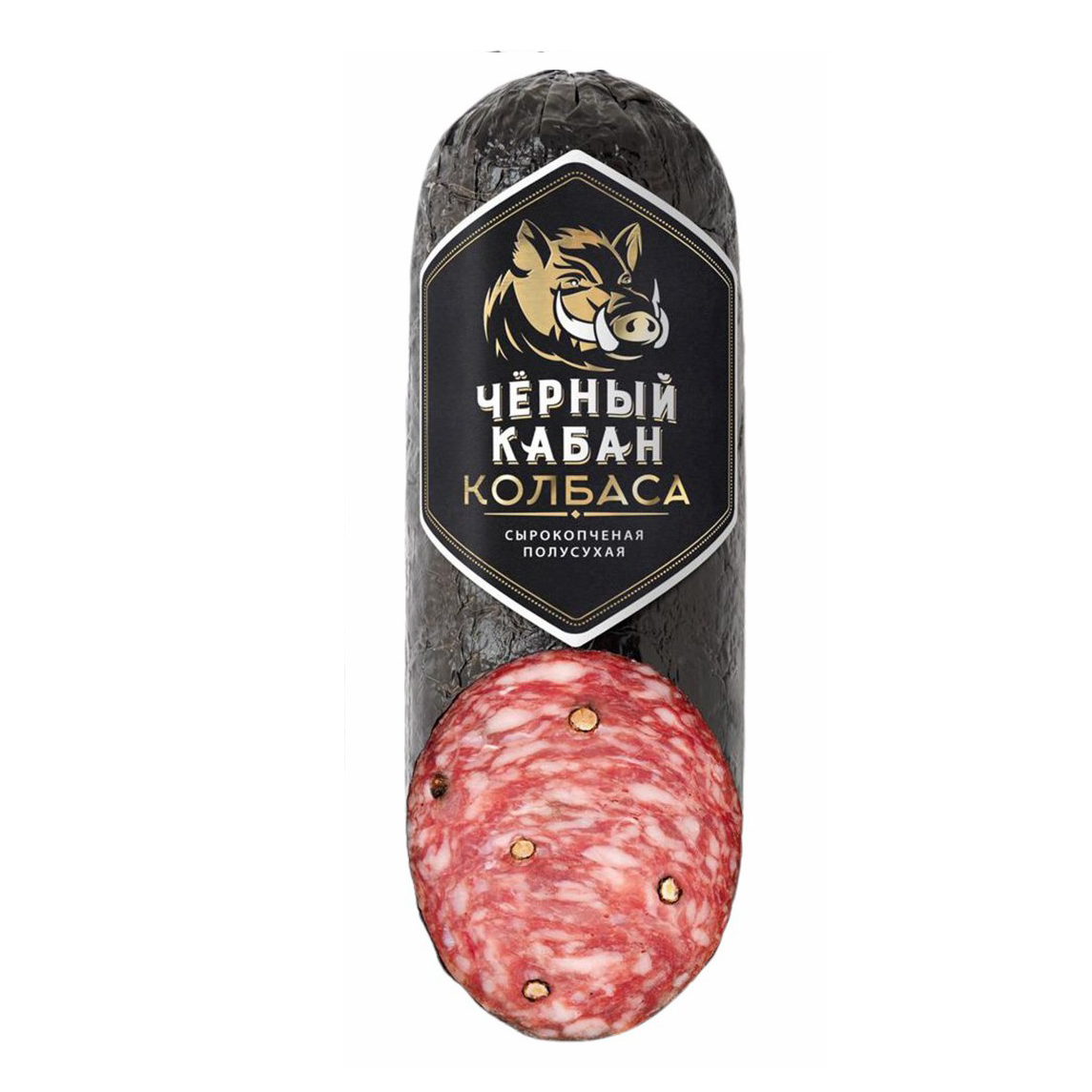 

Колбаса сырокопченая Черный Кабан Коньячная полусухая +-1 кг