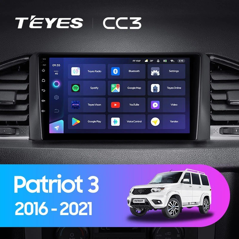 Штатная магнитола Teyes CC3L 432 UAZ Patriot 3 2016-2021 F1 3047500₽
