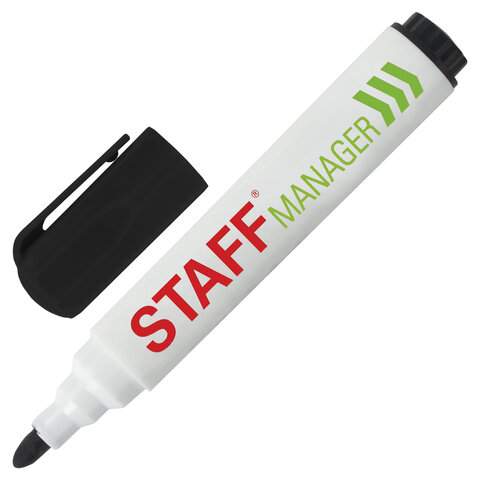 

Маркер стираемый для белых досок STAFF "Manager" арт. 151491, 12 шт., Черный