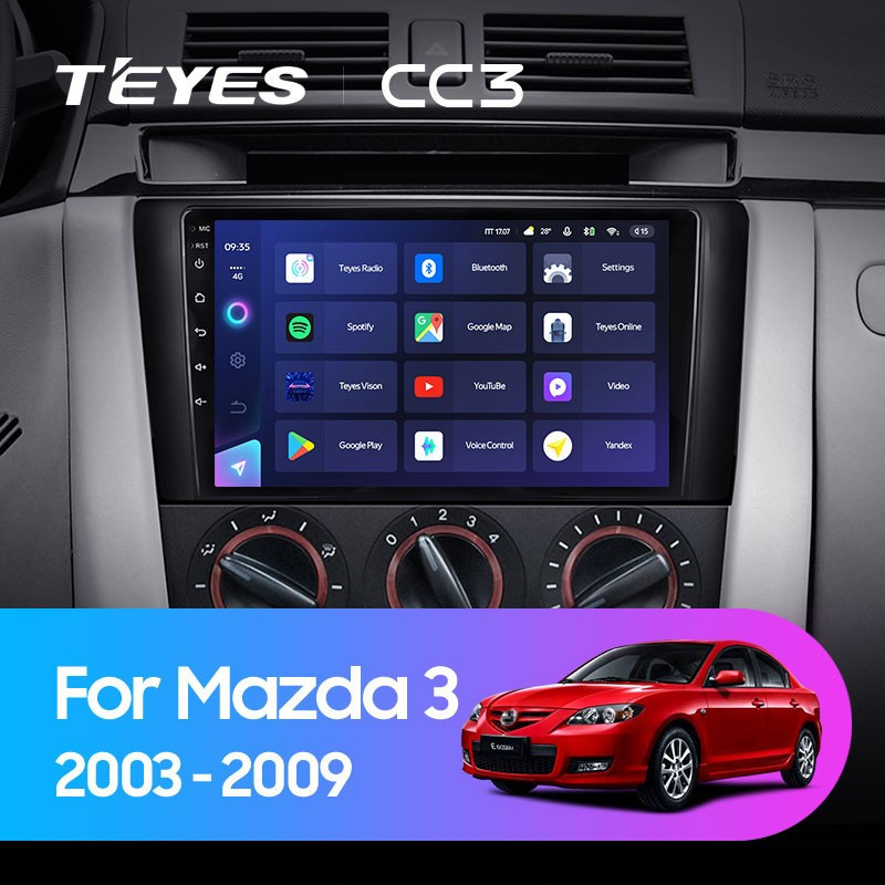 Штатная магнитола Teyes CC3L 432 Mazda 3 1 BK 2003-2009 2932500₽