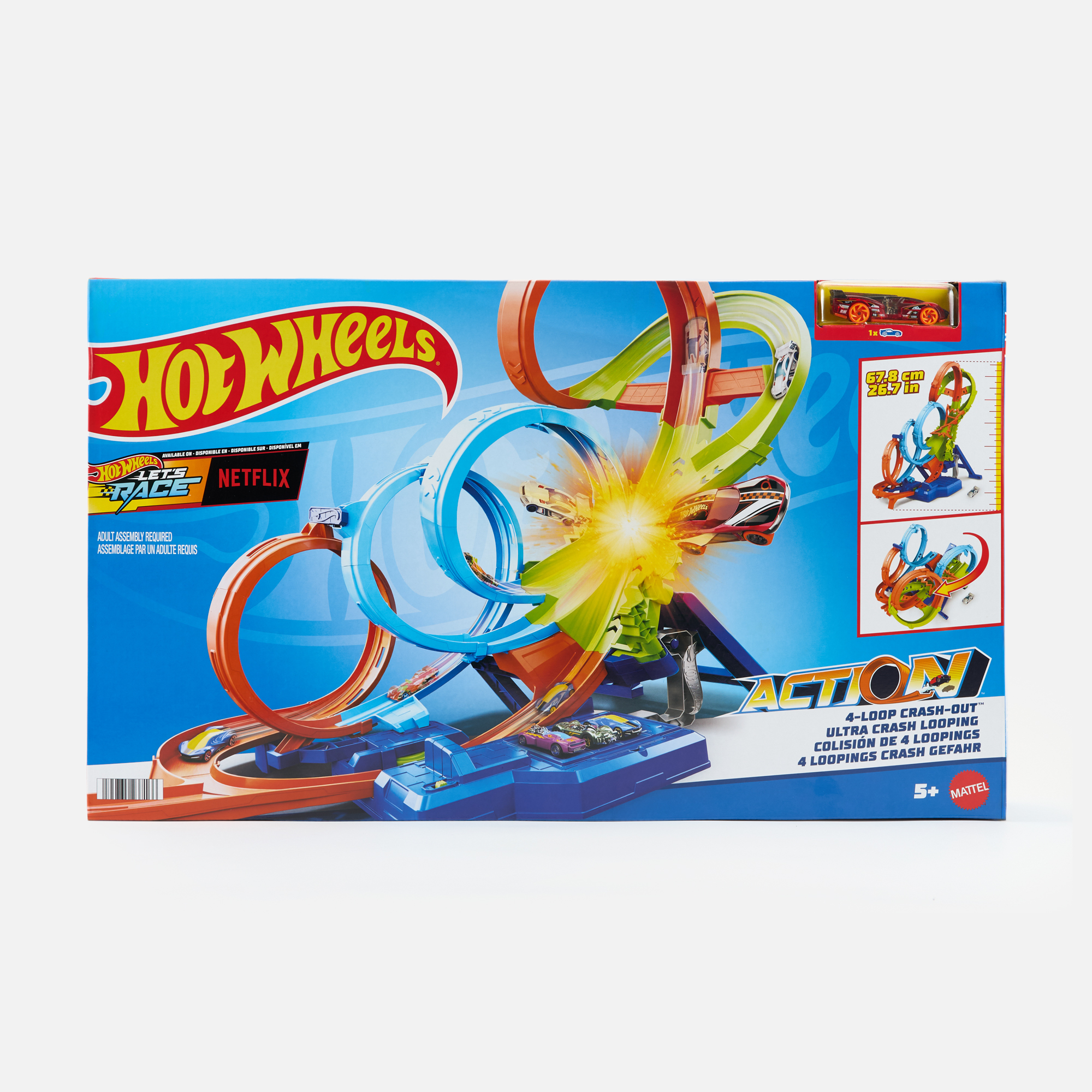 Трек игровой Hot Wheels Action 4-Loop Crash Out HXR70 8749₽