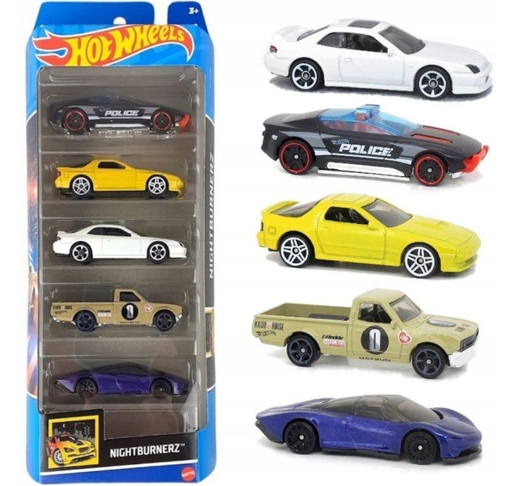 

Набор машинок Hot Wheels Nightburnerz HFV93, Разноцветный, Nightburnerz