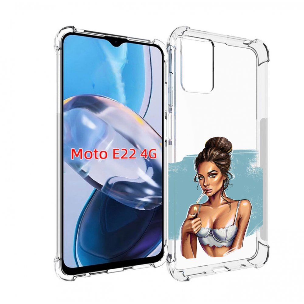 

Чехол MyPads девушка-с-зажигалкой для Motorola Moto E22 4G / E22i 4G, Прозрачный, Tocco