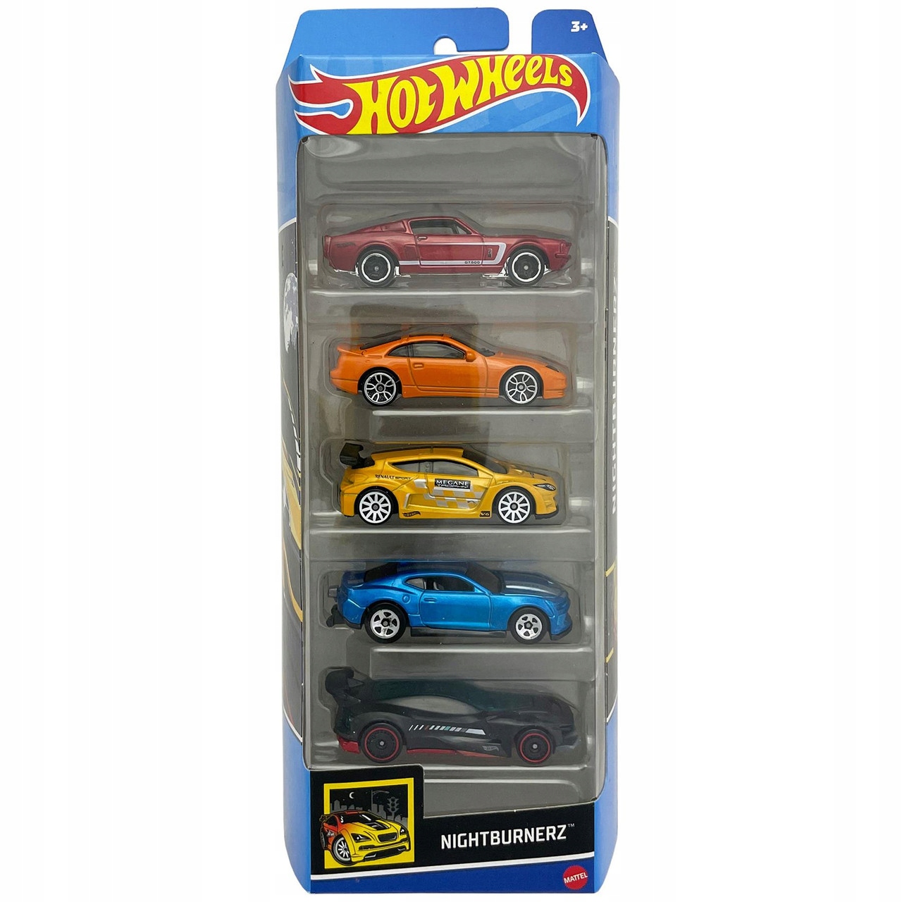 

Набор игровой Hot Wheels Nightburnerz из 5 машинок, HTV43, Разноцветный, Nightburnerz