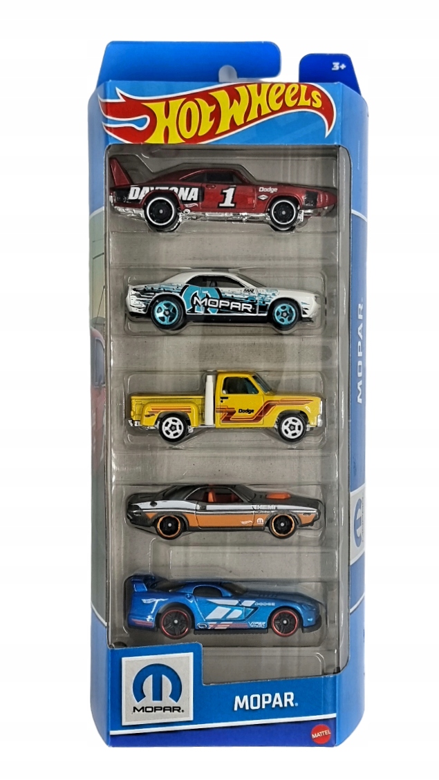 

Набор игровой Hot Wheels Mopar из 5 машинок, HTV48, Разноцветный, Mopar