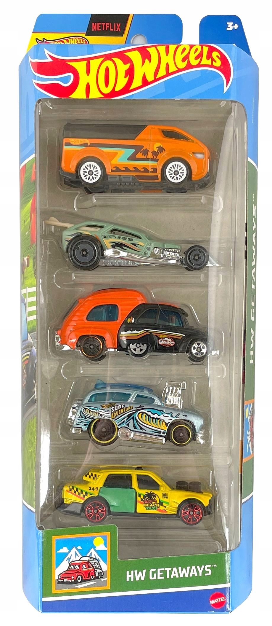 

Набор игровой Hot Wheels Getaways Series из 5 машинок, HTV46, Разноцветный, Getaways Series