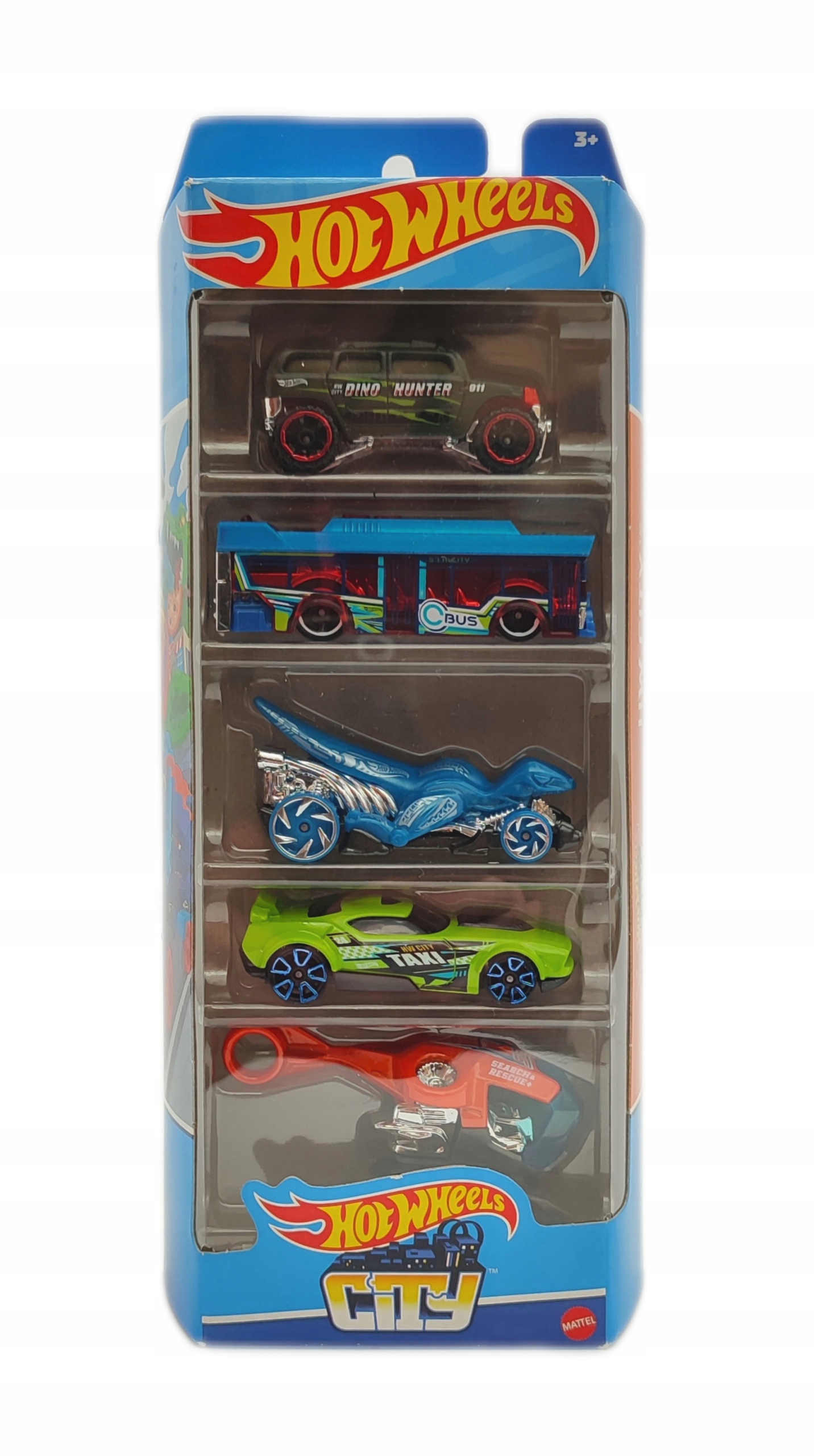 

Набор игровой Hot Wheels City из 5 машинок, HLY76, Разноцветный, City