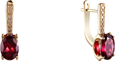 Серьги из желтого золота Джей Ви 0114_BD1-5_YGDNTU_SR_DN_TUR_YG, бриллиант