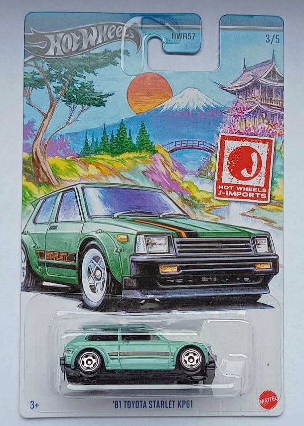 

Машинка Hot Wheels Themed Automotive `81 Toyota Starlet HRT02, Зеленый, Themed Automotive `81 Toyota Starlet