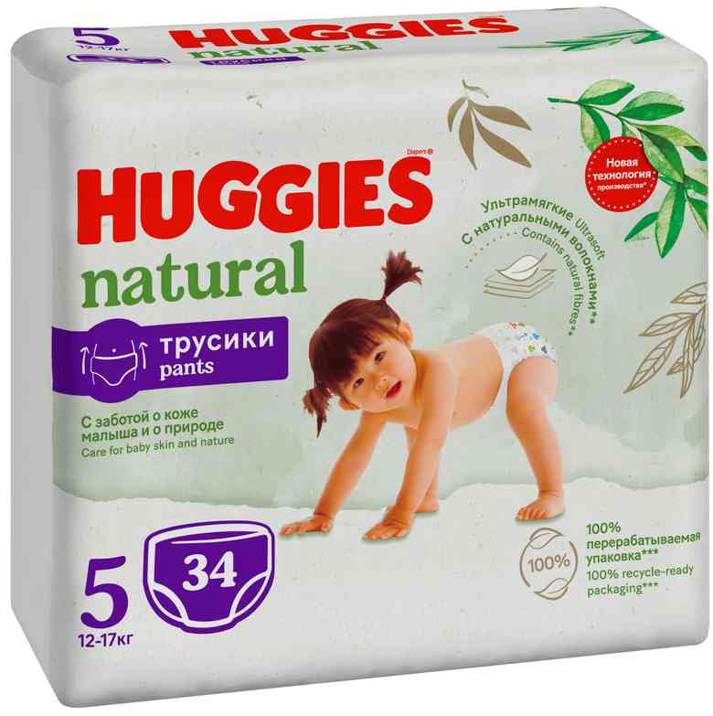 Подгузники Huggies Natural 12-17 кг 34 шт 2759₽