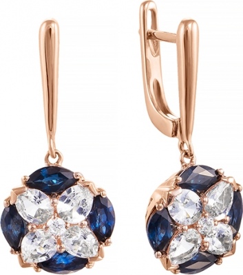 Серьги из красного золота Джей Ви AAS-3542E-1_SR_SA_PINK бриллиант 170100₽