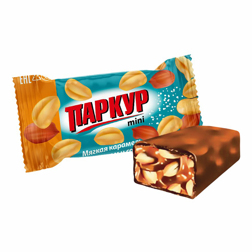 

Конфеты Паркур Mini карамельные с арахисом и рисом