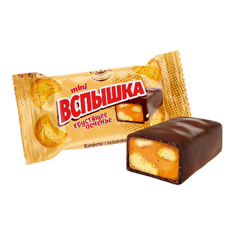

Конфеты Вспышка Mini карамельные с печеньем