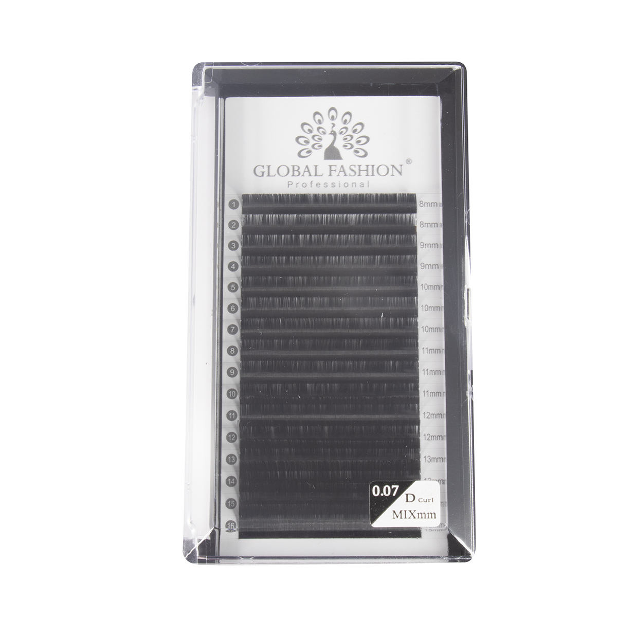 

Набор ленточных ресниц Global Fashion Premium Lashes микс 8-15 мм D 0.07, Черный