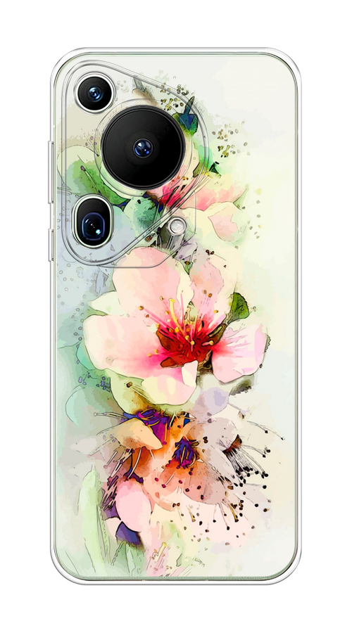 

Чехол на Huawei Pura 70 Ultra "Нежные цветы", Зеленый;розовый, 6124550-1