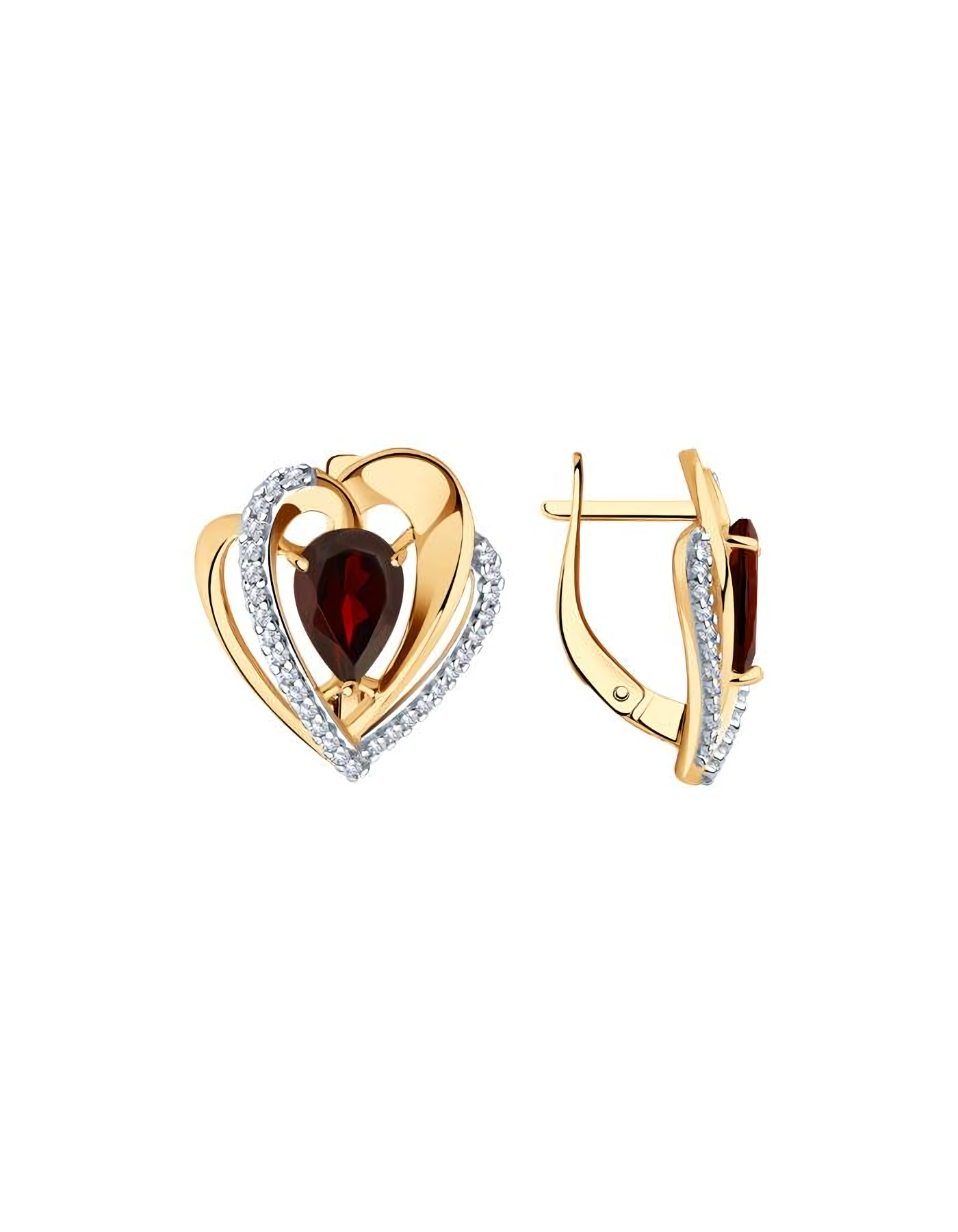 

Серьги из серебра TEO MAORI 893-320-00545-1, гранат/фианит, 893-320-00545-1