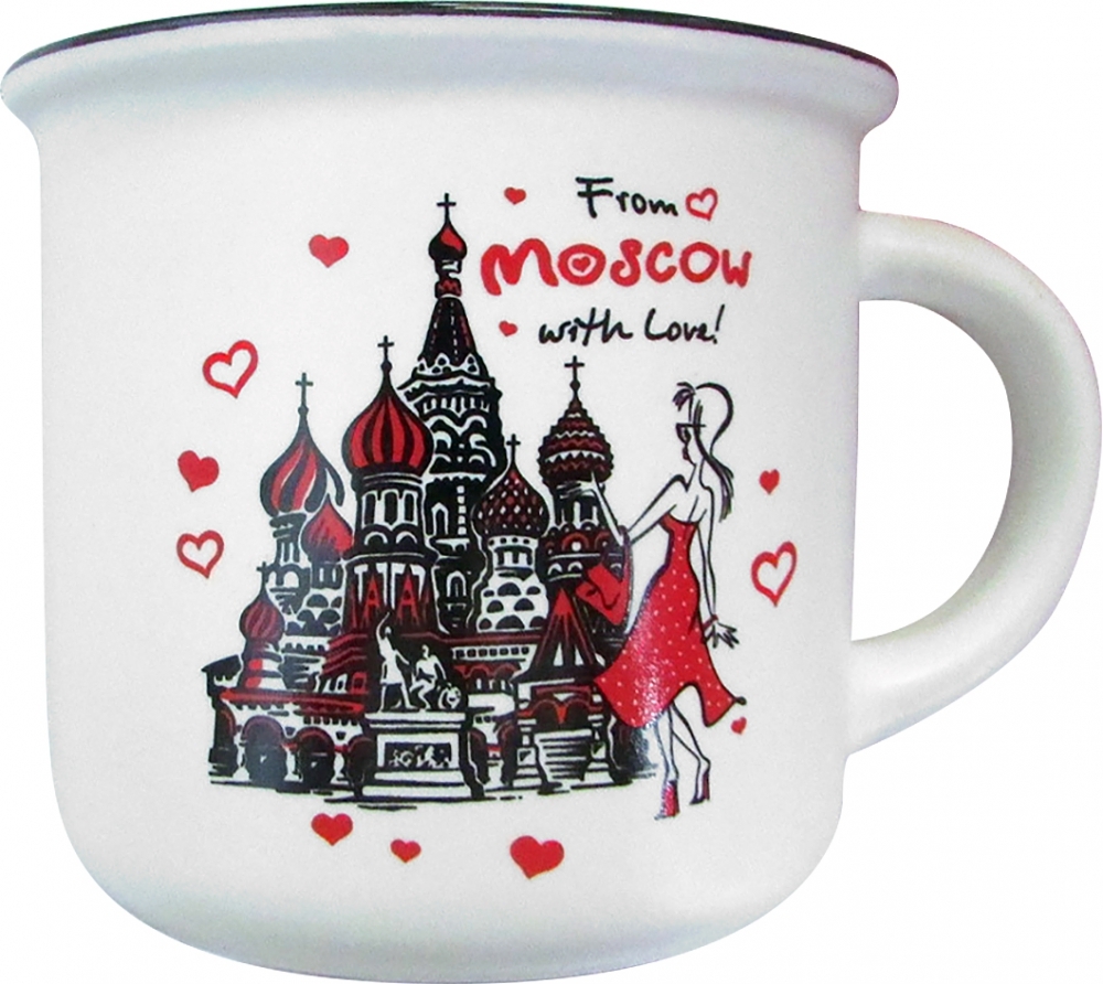 

Кружка From Moscow with love матовая фарфоровая, 350 мл