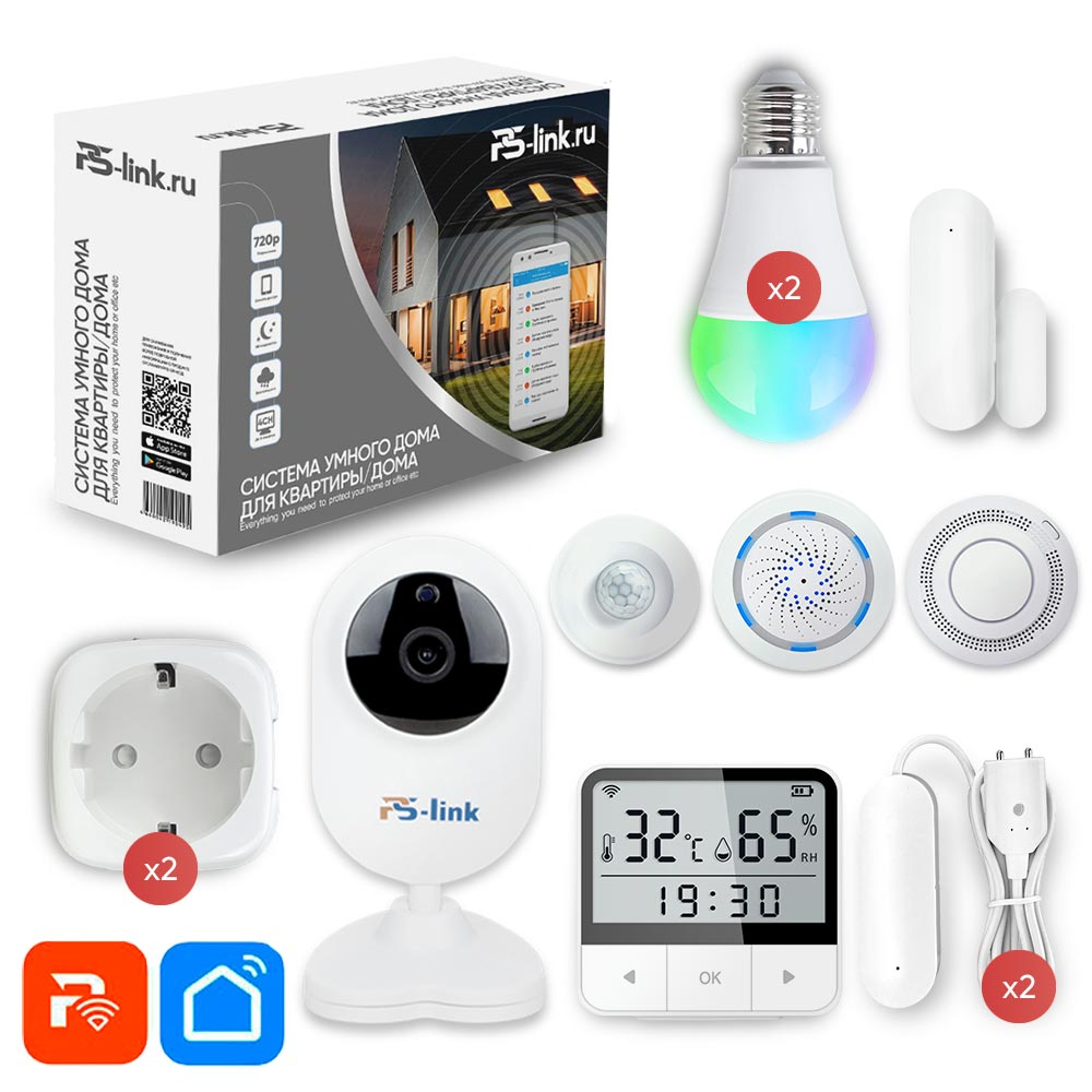 

Комплект умного дома для трёхкомнатной квартиры Ps-Link PS-6304
