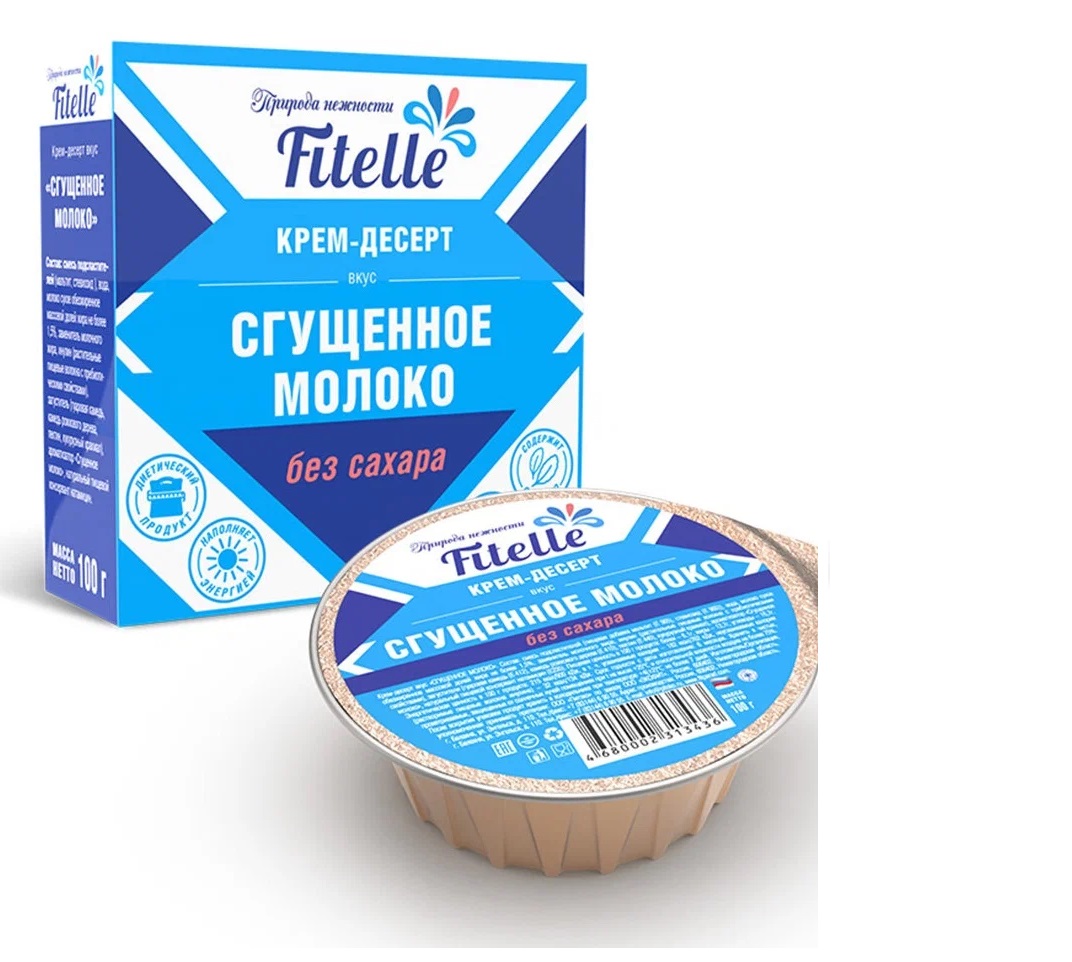 

Крем-десерт Fitelle со вкусом Молоко Сгущенное, 100 г, 2 шт