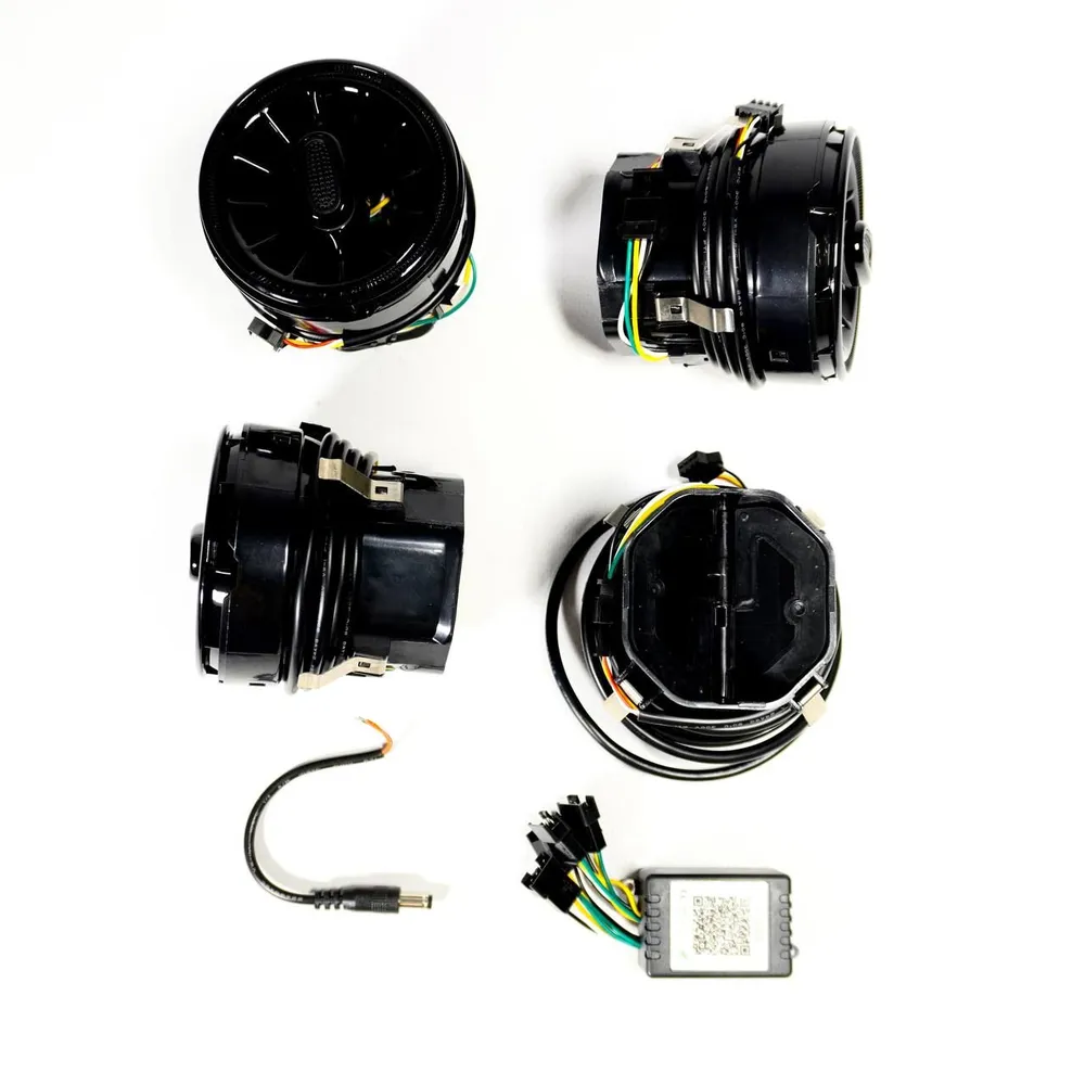 

Дефлекторы воздуховода AMG с RGB подсветкой (2 шт.) для Гранта ФЛ, Гранта, Калина 2,Ларгус, Черный