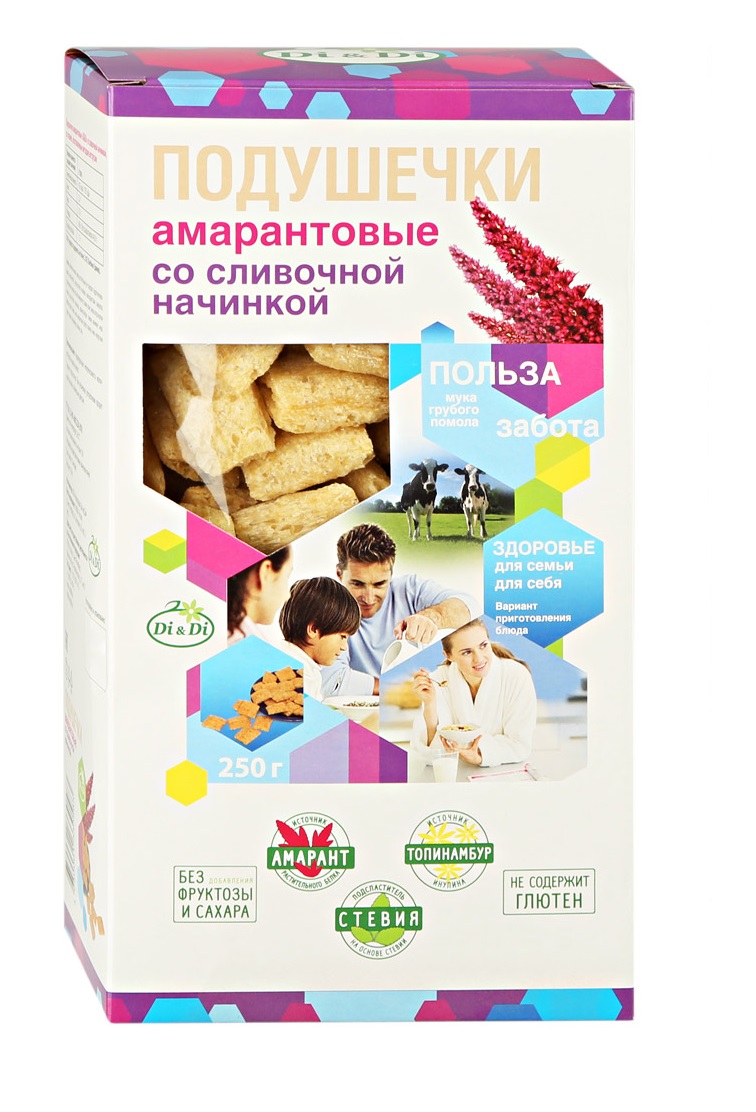 Подушечки Di&Di со сливочной начинкой, 250 г, 2 шт