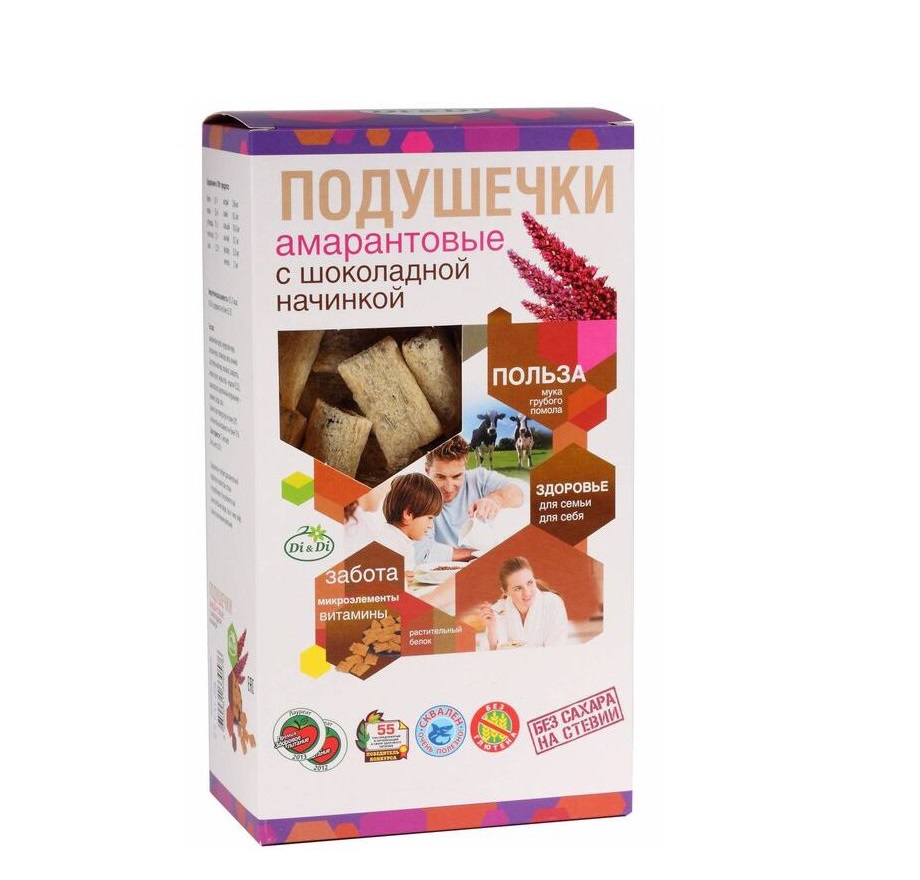 Подушечки Di&Di с шоколадной начинкой, 250 г, 2 шт